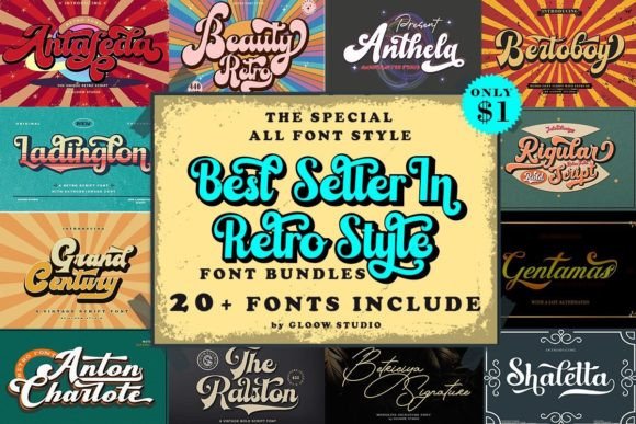 Download Retro Style Font Bundle - Retro Collection