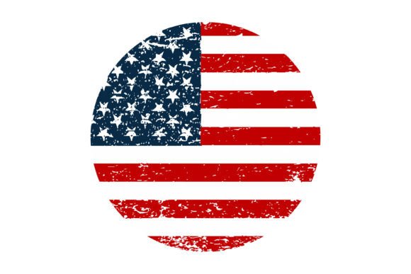 Download Round Flag of USA in Retro Style Design - Retro Collection