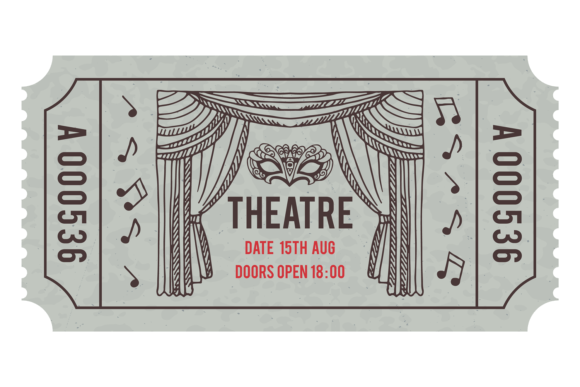 Download Theatre Paper Pass in Retro Style. Vinta - Retro Collection